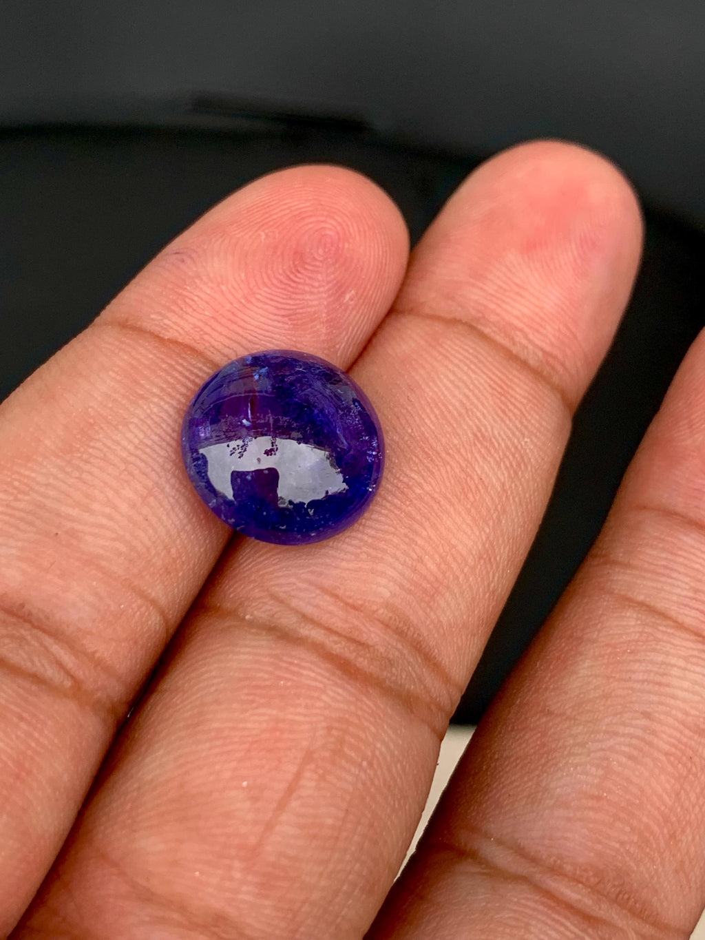 AAA Tanzanite Cabochon: Deep Blue-Violet Gemstone, December Birthstone (9.8 Carat)