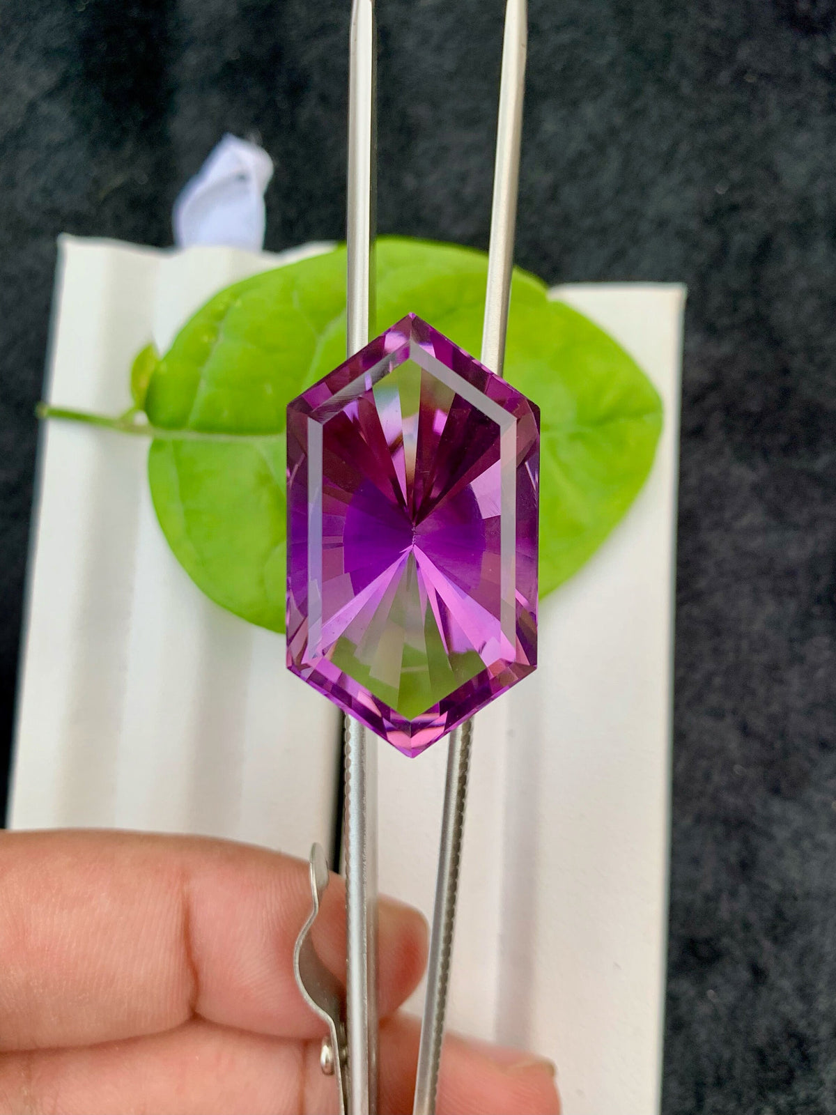 Pink Purple Amethyst Gemstone: 45.60 CT Fancy Cut Stone