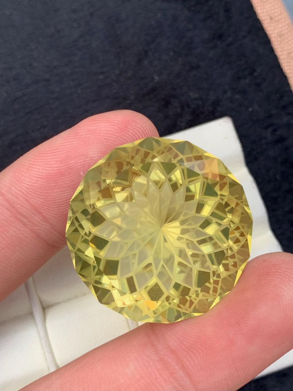 Flower Cut Citrine Gemstone: Yellow Faceted Loose Stone, 96.80 CT