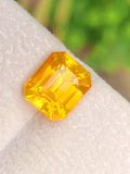 Yellow Sapphire 3.52 ct Emerald Octagonal Cut Madagascar With Certificate
