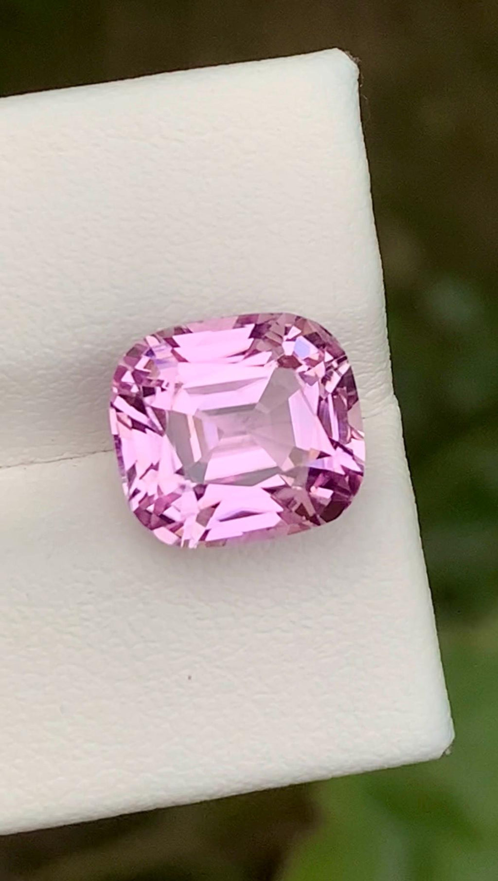 Vivid Pink Kunzite Gemstone: 7.20 CT Faceted Cushion Cut From Nuristan Afghanistan