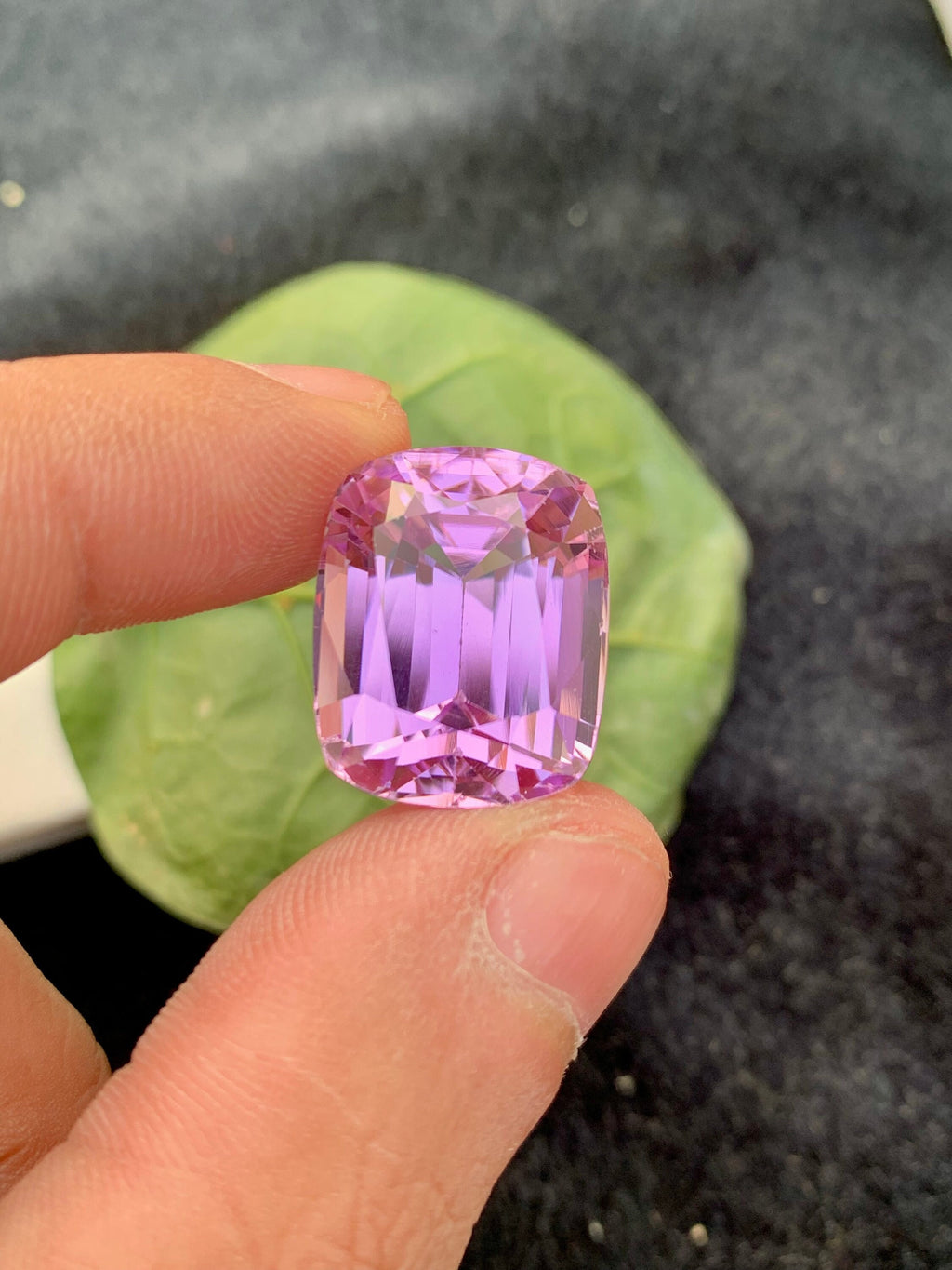 Natural Pink Kunzite Gemstone: 31.05 CT Faceted Cushion Cut