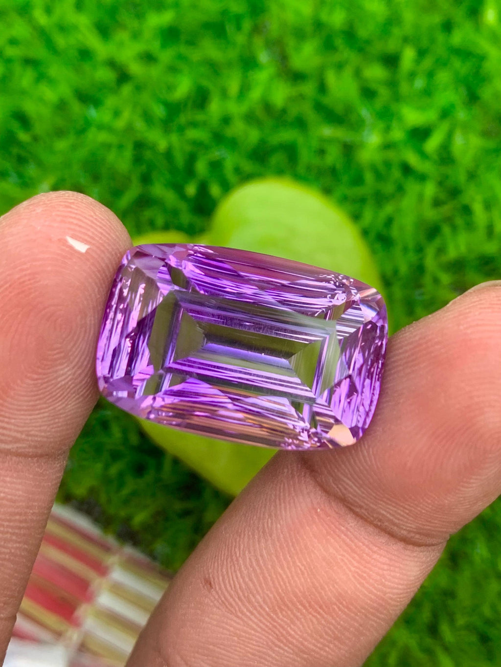 Fancy Cut Amethyst Gemstone: Natural Purple Ring Stone, 31.50 CT
