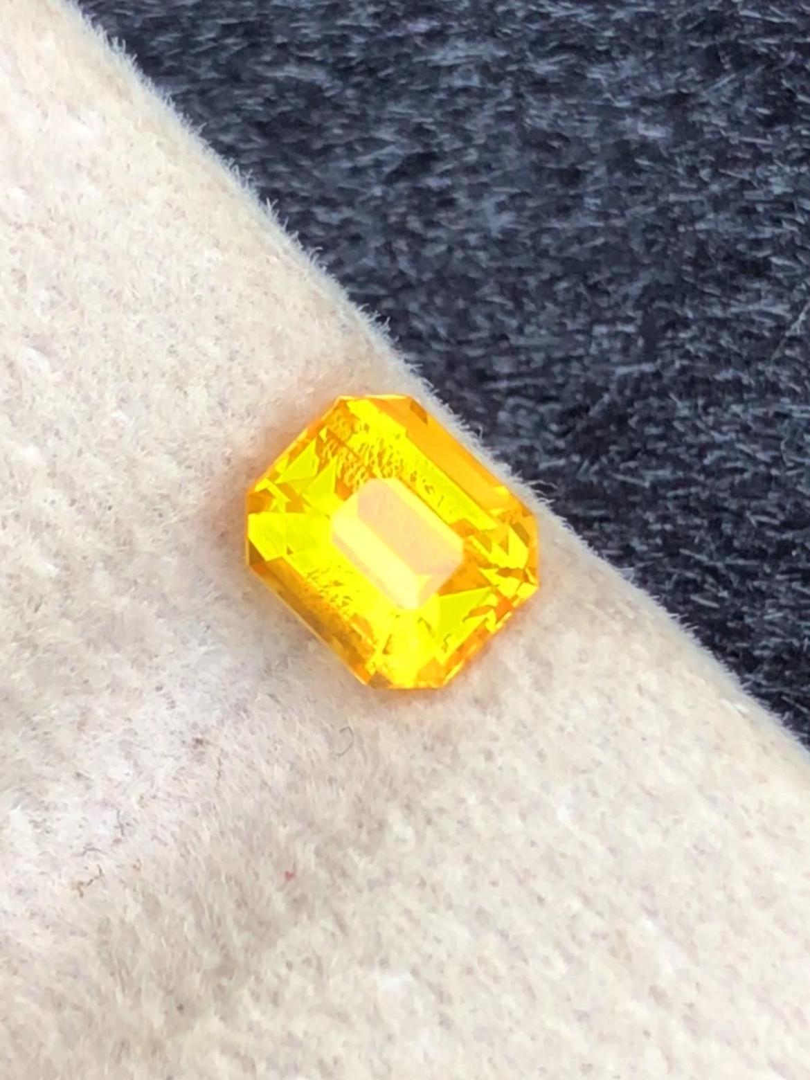 Yellow Sapphire 1.10 ct Emerald Cut – Vibrant Gem from Sri Lanka