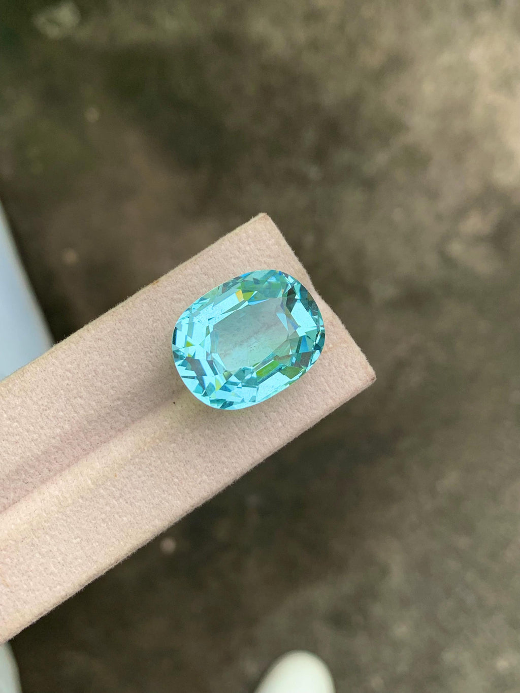 31.69 Carat Aquamarine Gemstone: Cushion Cut, Blue Beryl From Brazil