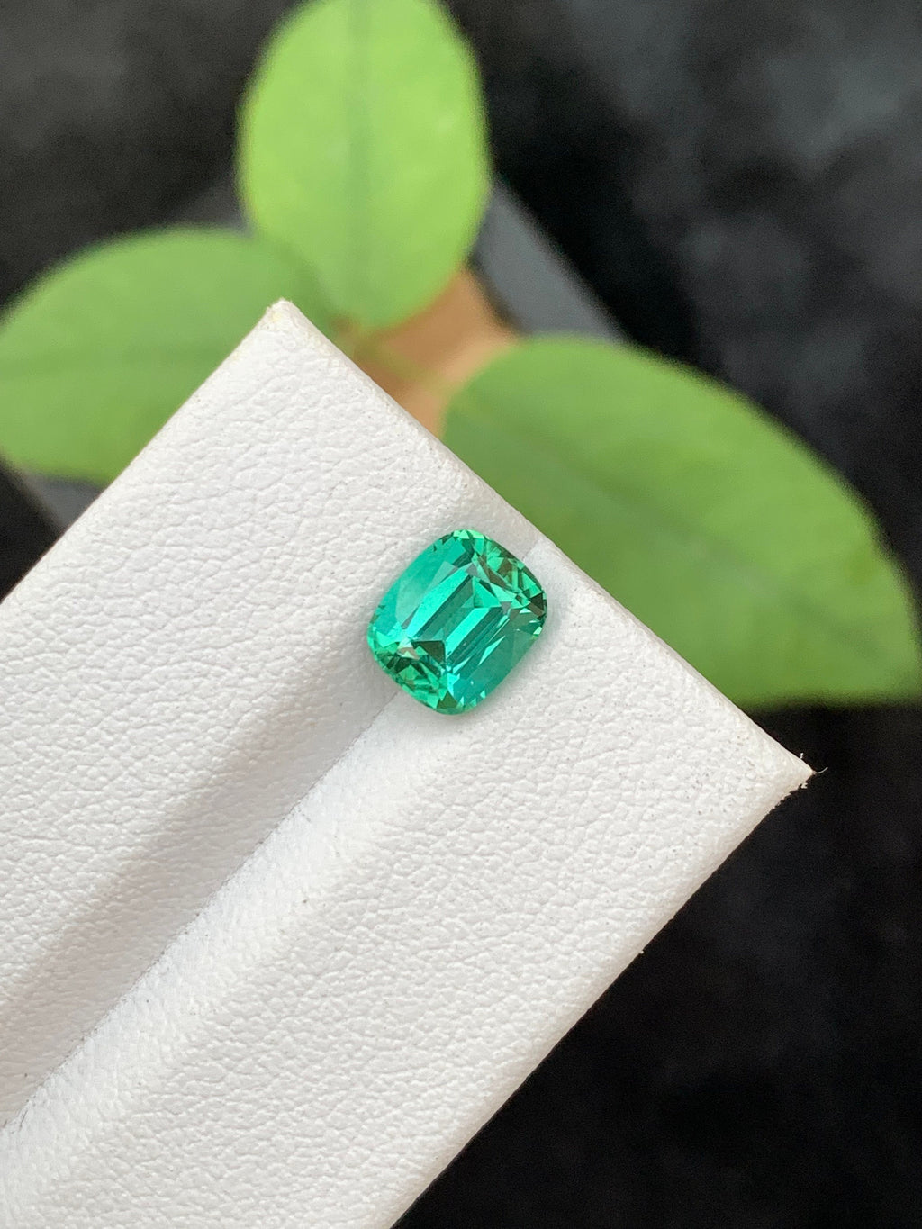 Natural Blue-Green Tourmaline Gemstone: Cushion Cut, 2.00 Carat