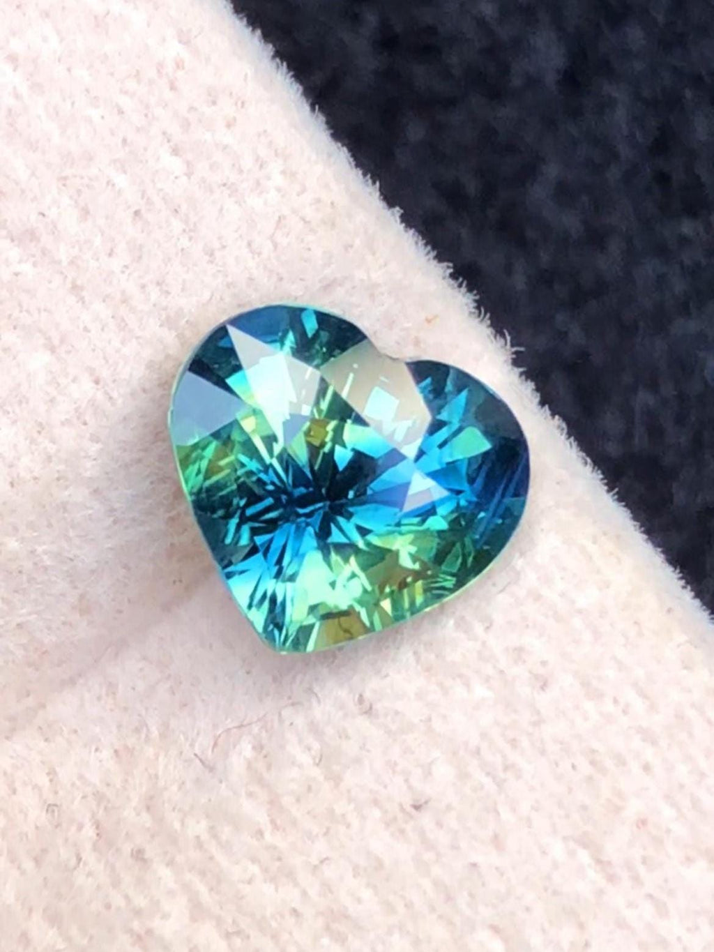 Parti Sapphire 1.56ct Heart Cut Madagascar Certified Bi-Color