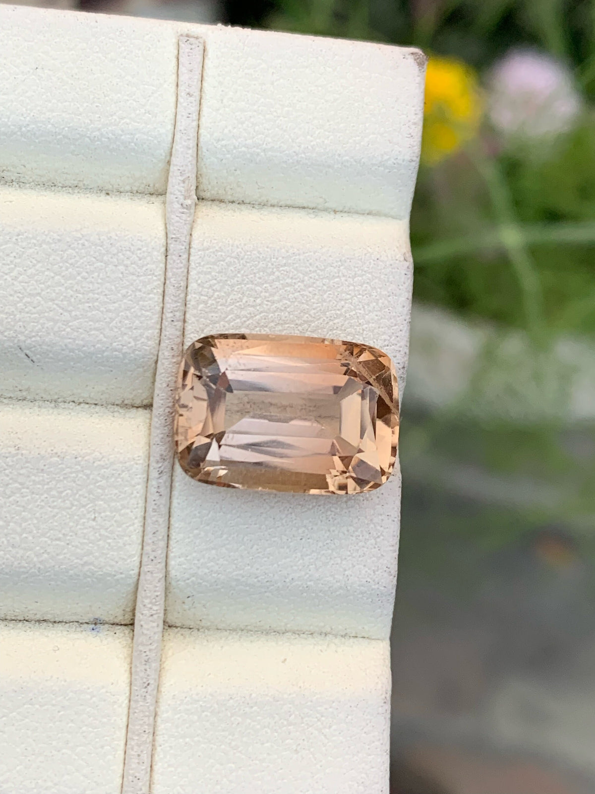 12.45 CT Unheated Imperial Yellow Topaz Loose Gemstone: Flawless Cushion Cut