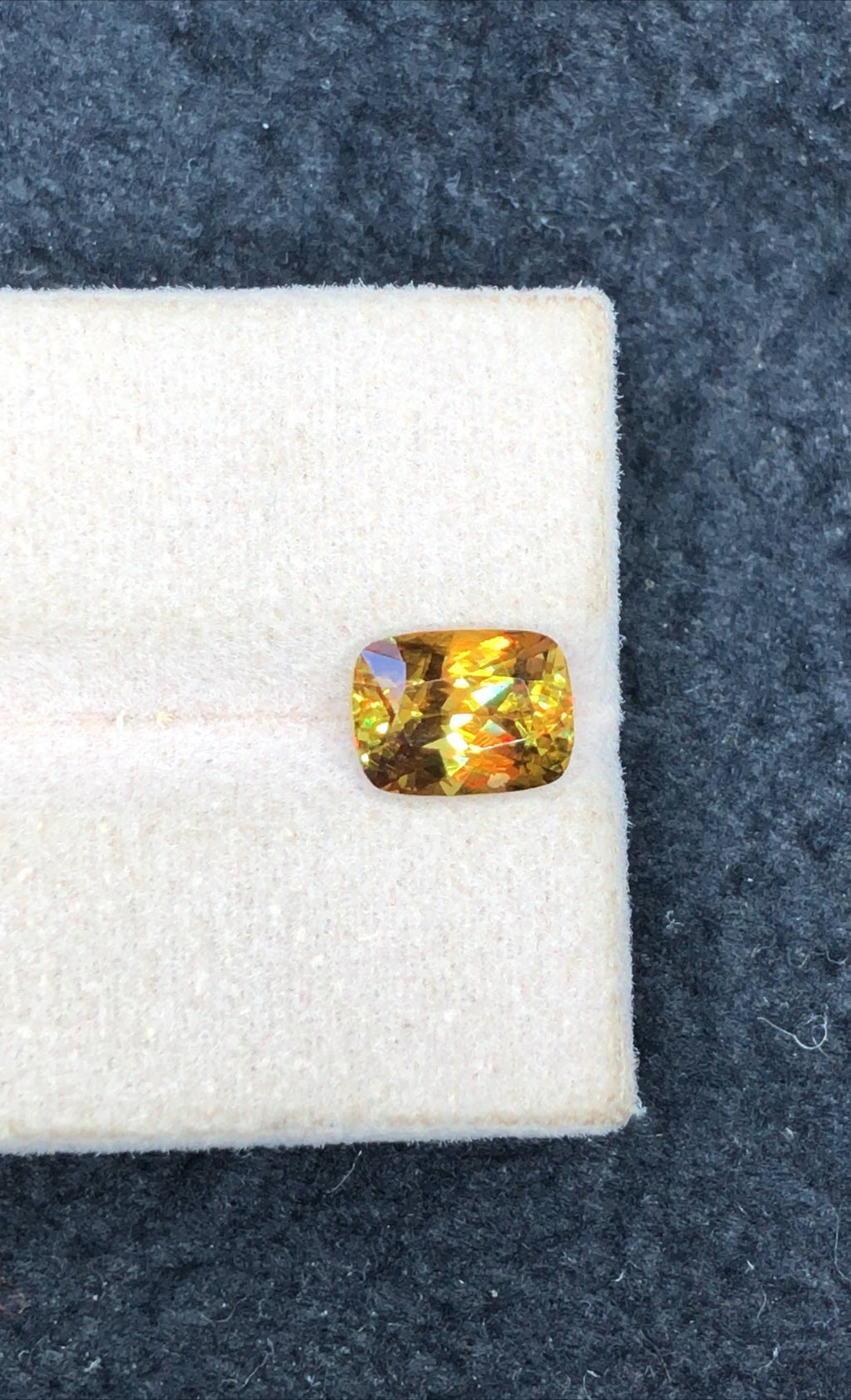 1.30 Carat Natural Green Sphene Gemstone: Cushion Cut, Faceted