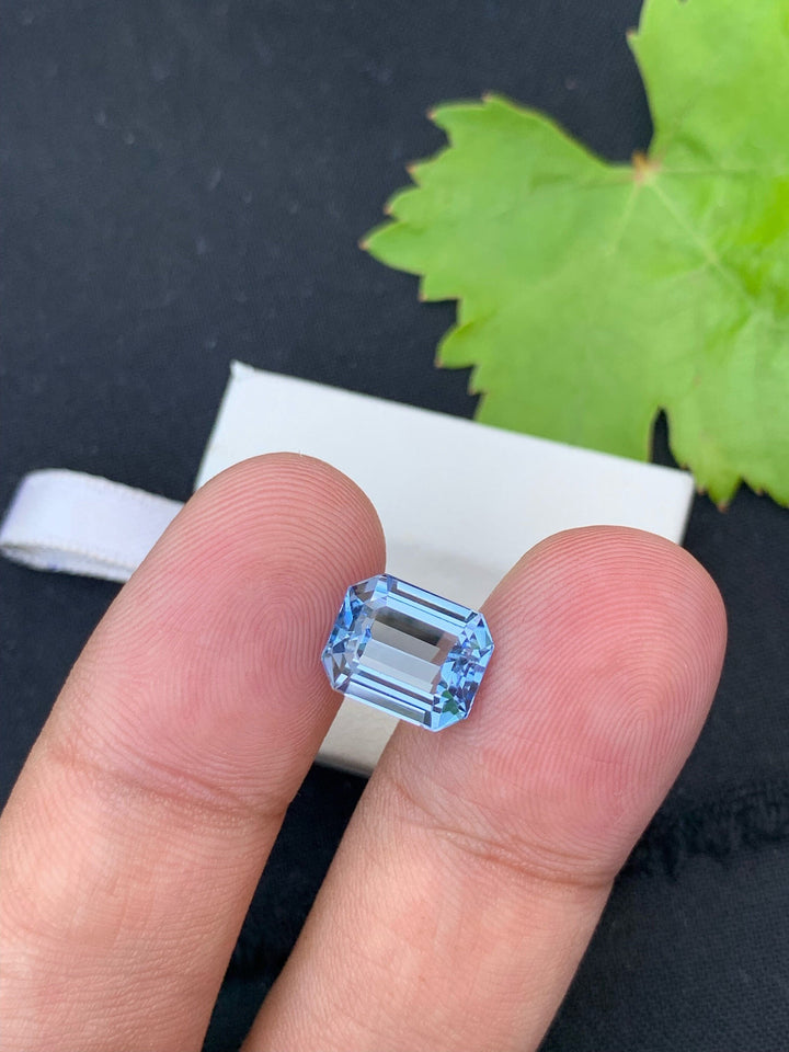 Santa Maria Blue Aquamarine Gemstone: Emerald Cut Beryl, 3.60 Carats