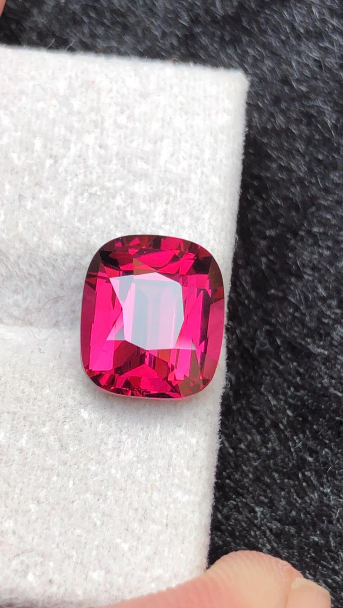 Tanga Mine Rhodolite Garnet 3.80ct Cushion Cut – Raspberry-Tone Tanzanian Gemstone