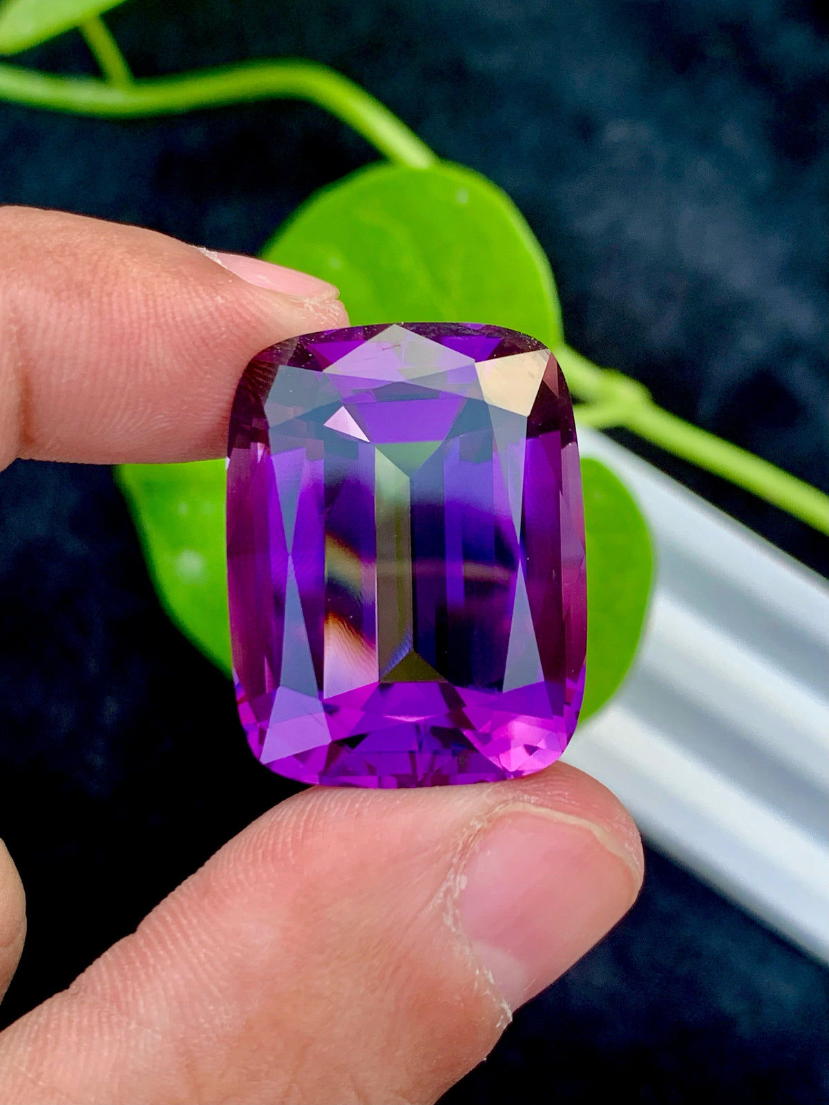 Cushion Cut Amethyst Gemstone: Deep Purple Loose Stone, 48.60 CT