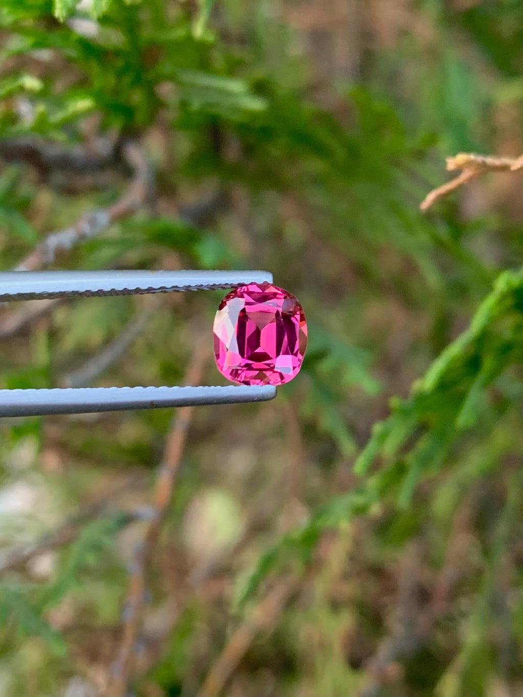 Pink Tourmaline Gemstone: 1.45 CT Cushion Cut, October Birthstone
