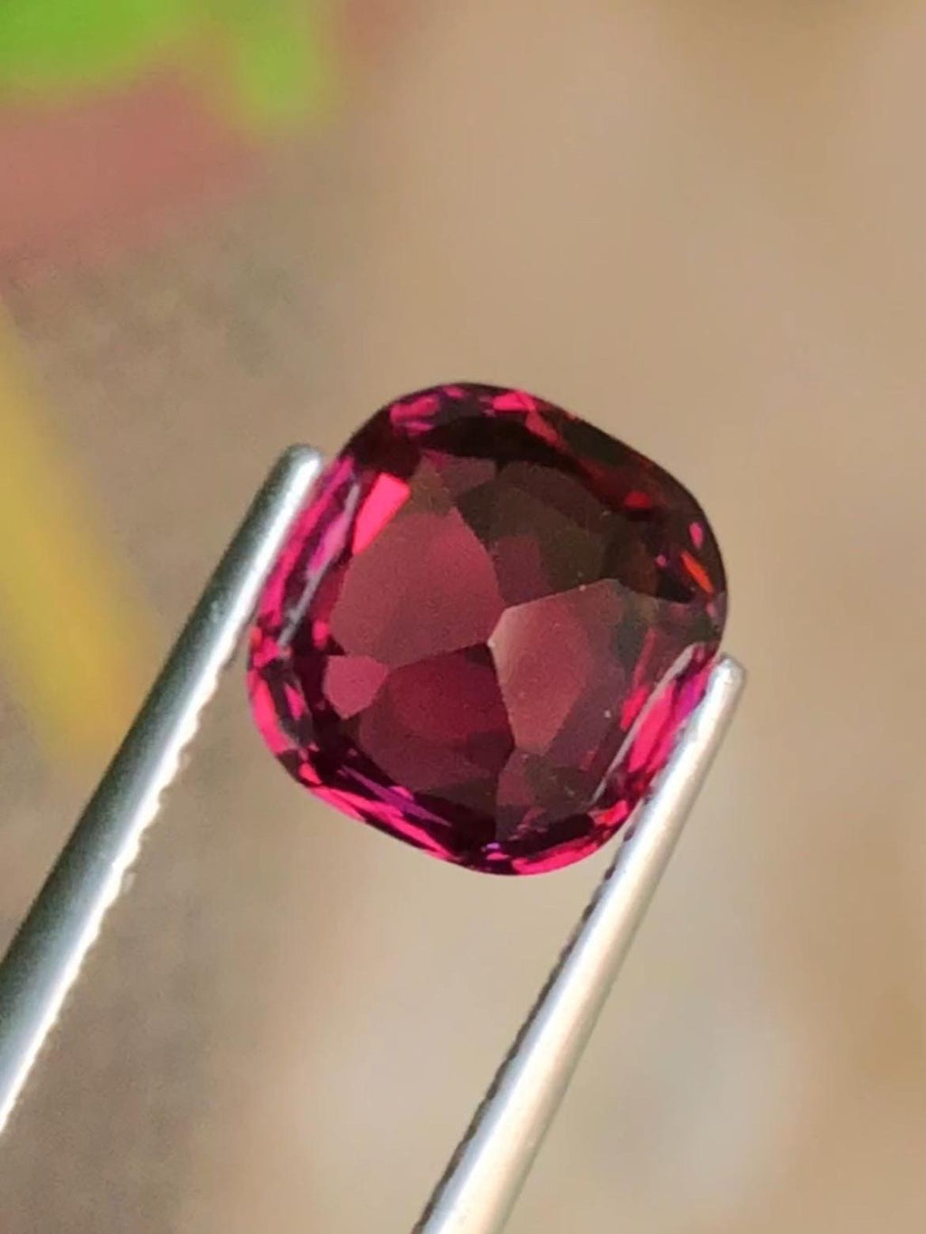 Rhodolite Garnet 4.05ct Cushion Cut – Certified Raspberry-Tone Tanzanian Gemstone