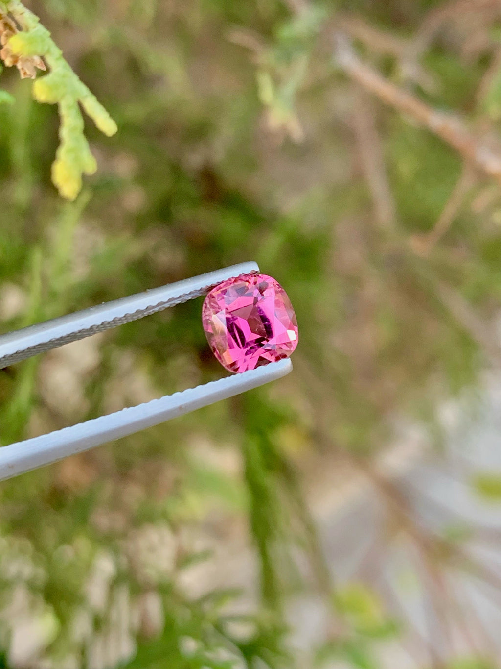 Pink Tourmaline Stone: 1.75 CT Faceted Cushion Cut Gemstone from Afghanistan