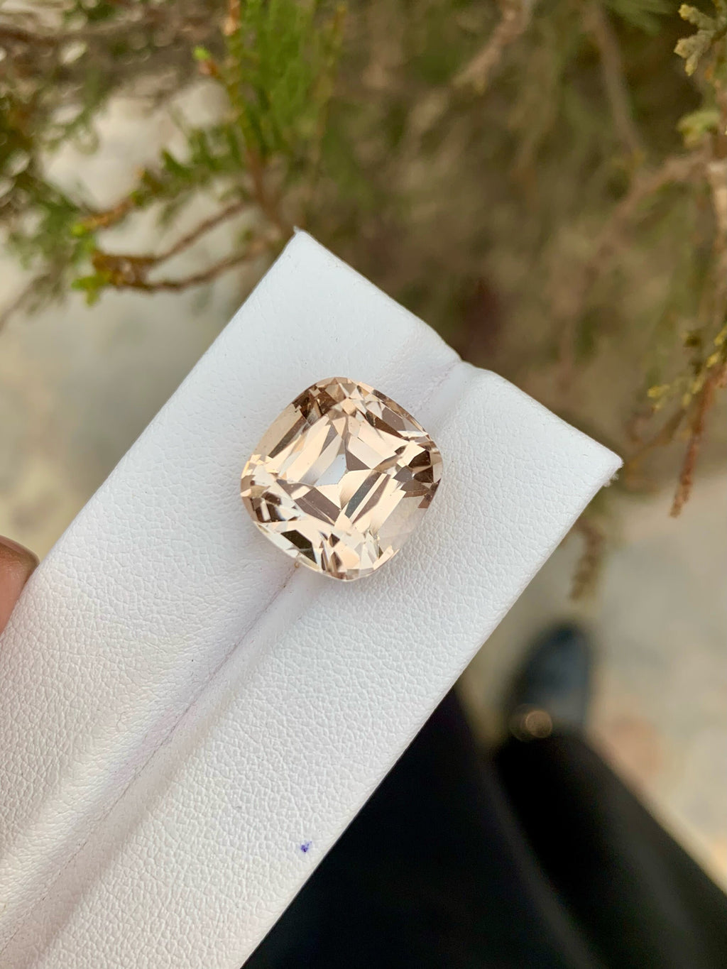 Unheated Imperial Topaz Gemstone: 17.25 CT Natural Yellow Cushion Cut Stone