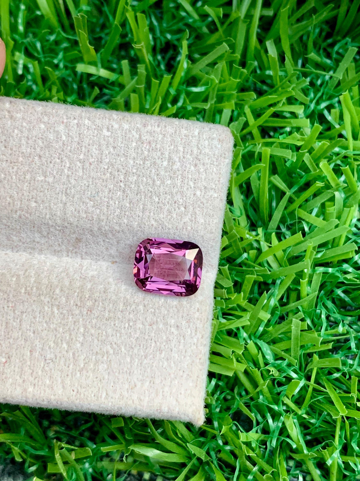 Purplish Pink Spinel Gemstone: 1.40 CT Cushion Cut, Tanzania