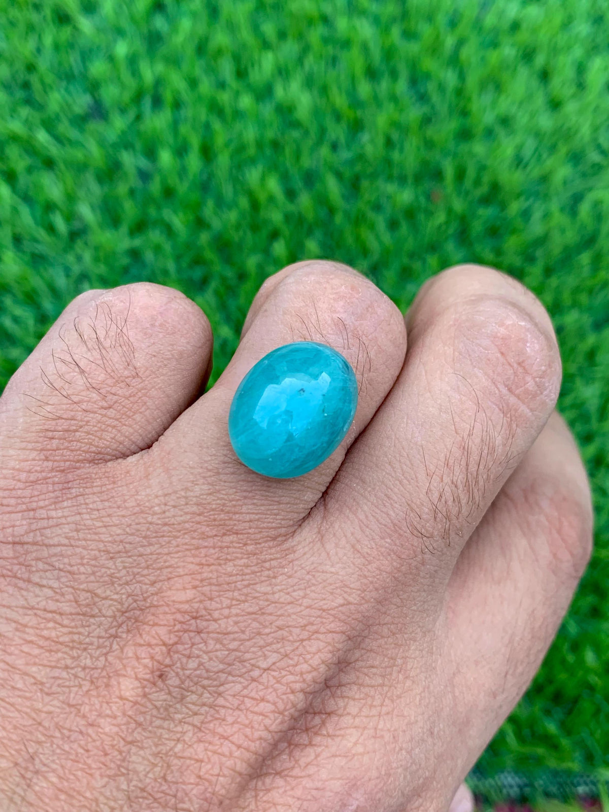 Grandidierite Cabochon: Rare Bluish-Green Gemstone, Madagascar Origin, 11.55 CT