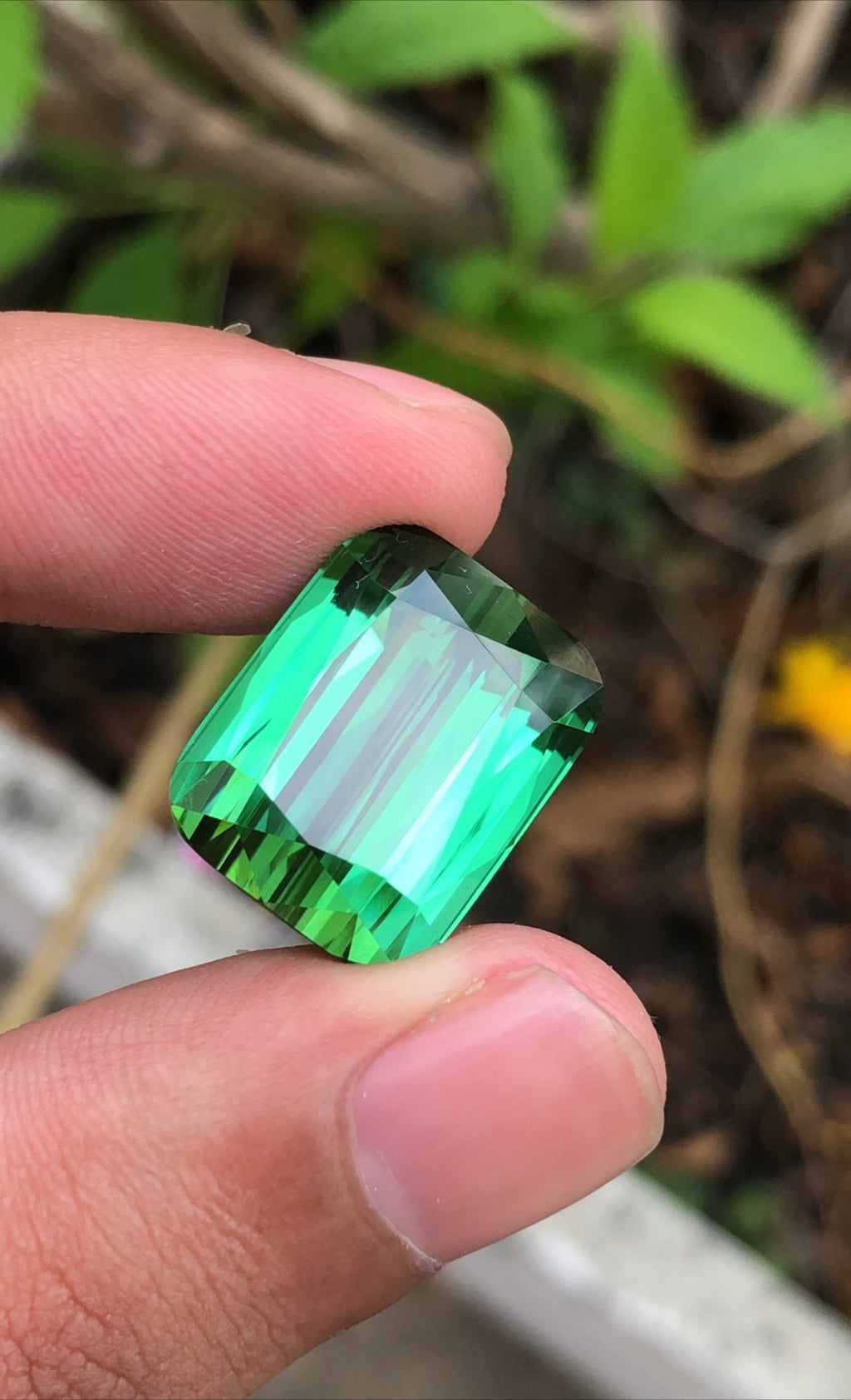 Lagoon Green Tourmaline Gemstone: 26.89 CT Cushion Cut, Afghanistan