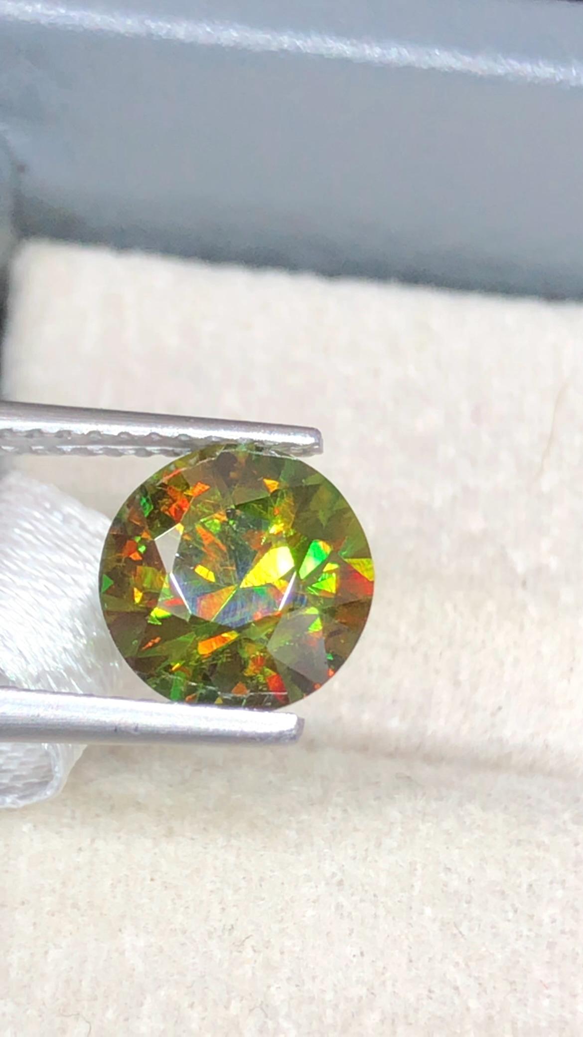 Chrome Sphene 2.10ct Round Cut From Madagascar