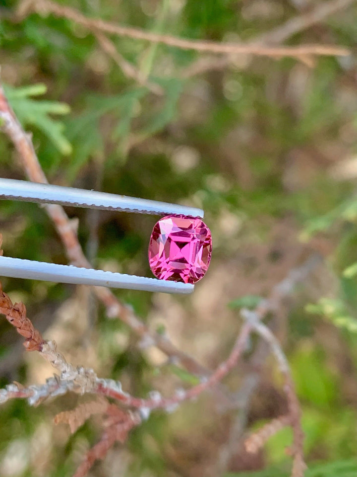 1.75CT Pink Tourmaline Gemstone: Cushion Cut, Afghan Origin