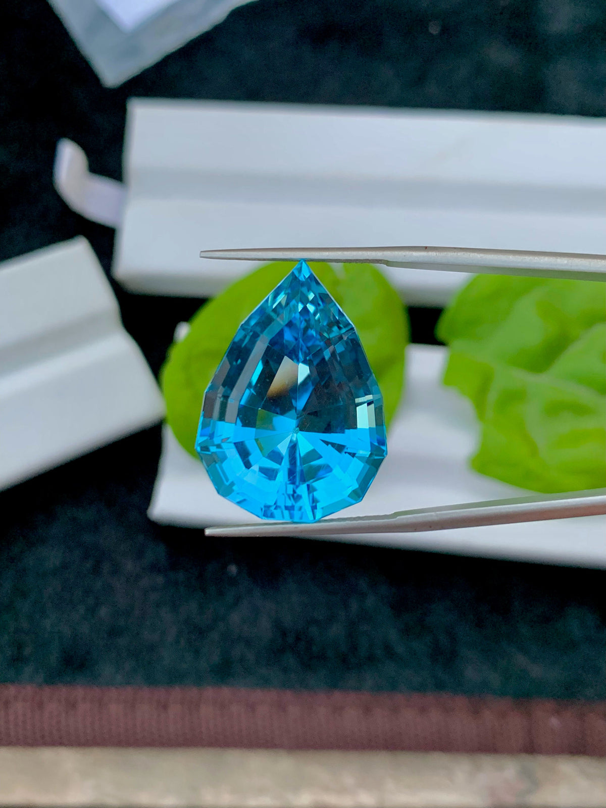 Pear Cut Swiss Blue Topaz Loose Gemstone, 36.45 CT