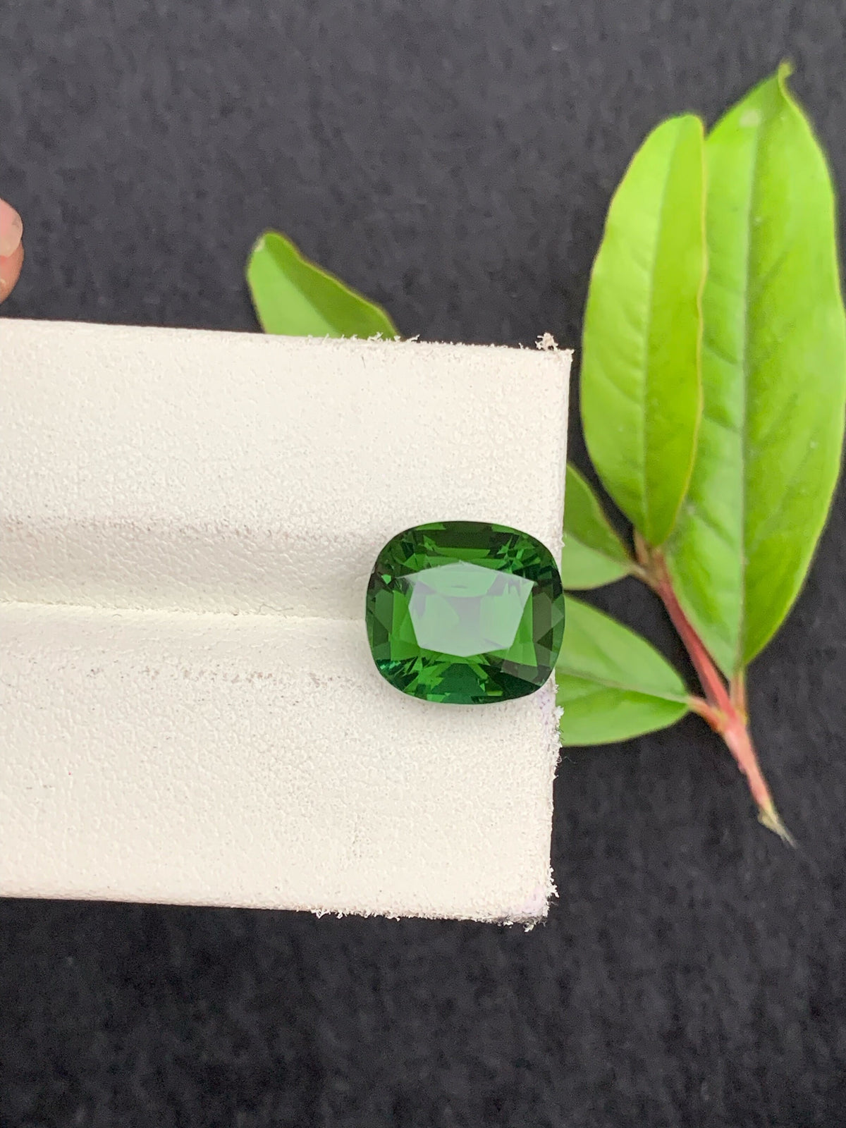 Bottle Green Tourmaline: 5.90 CT Cushion Cut Gemstone, Afghanistan Origin