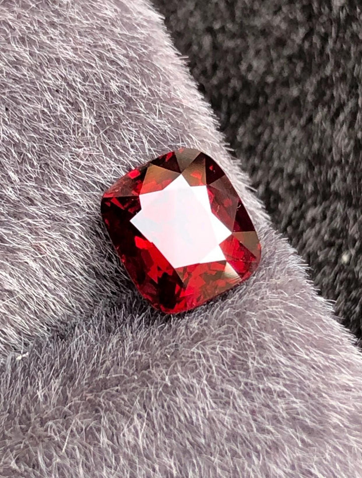 Vivid Red Spinel 1.73ct  Radiant Cushion Cut - Burma Gemstone Loose Stone