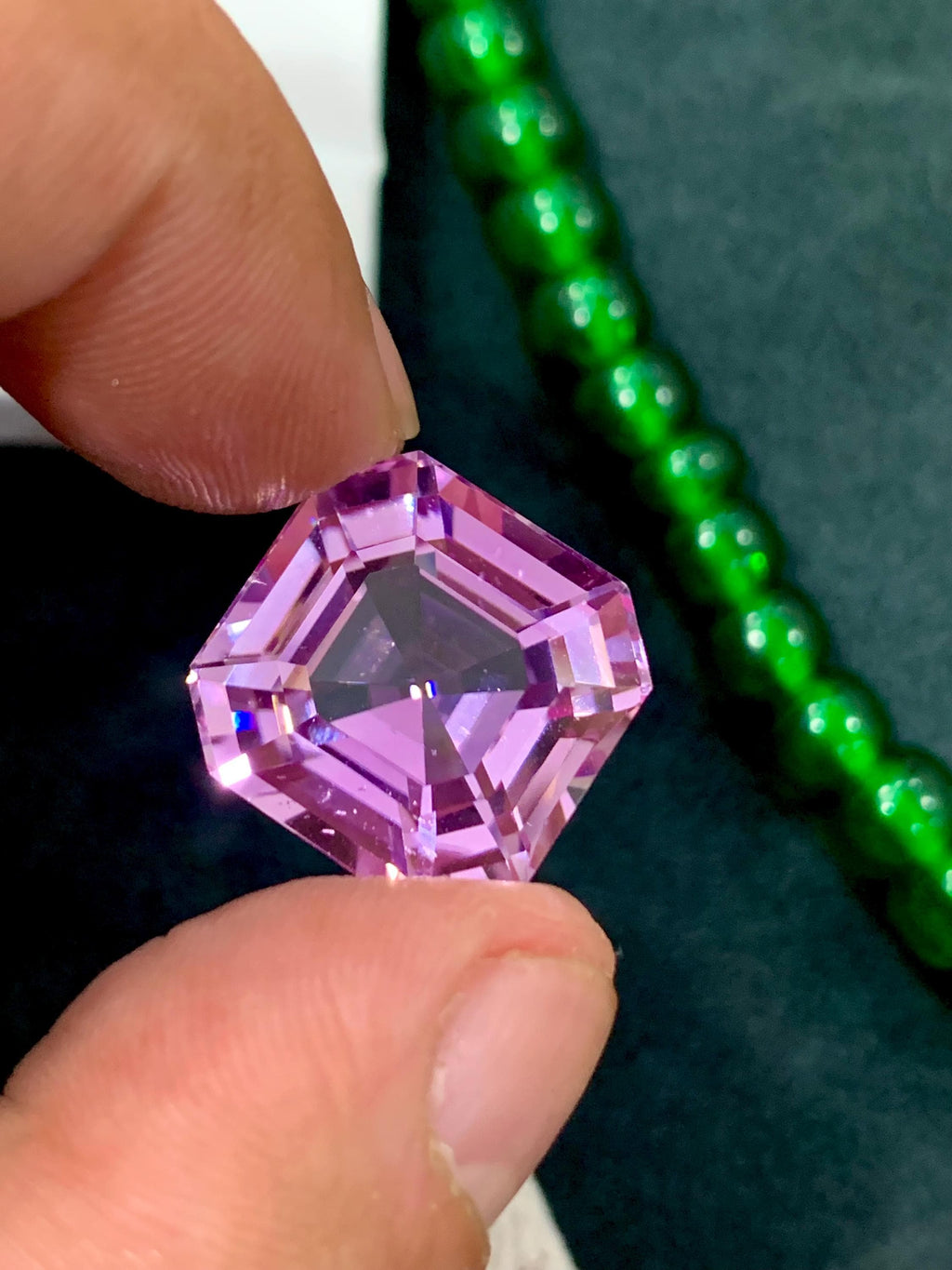 Pink Kunzite 23.90ct Asscher Cut Gemstone from Afghanistan – Light Pink Sparkling Gem