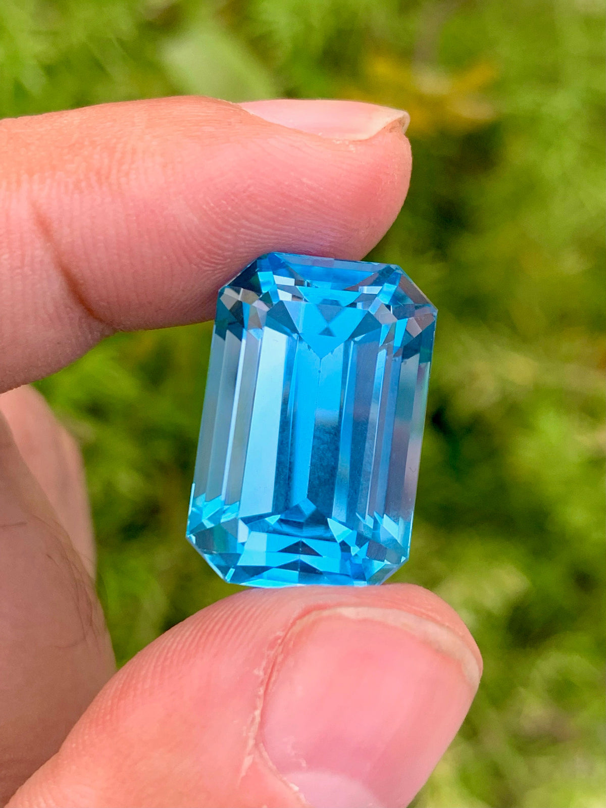 Emerald Cut Swiss Blue Topaz Gemstone: December Birthstone, 34.20 CT