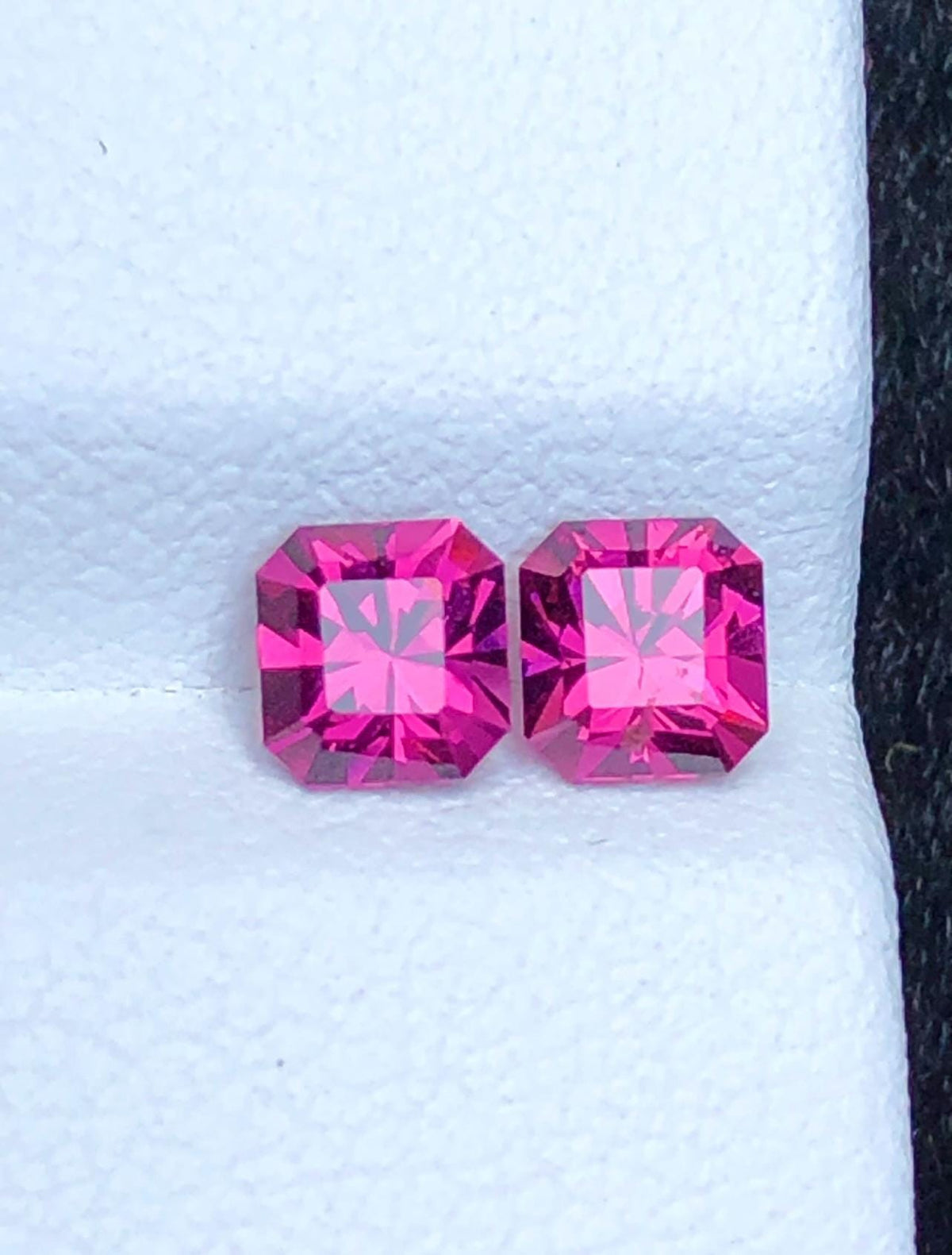 Malaya Garnet 1.30ct Pair Octagonal Radiant Cut Purple Pink Precision Matched Loose Gemstones