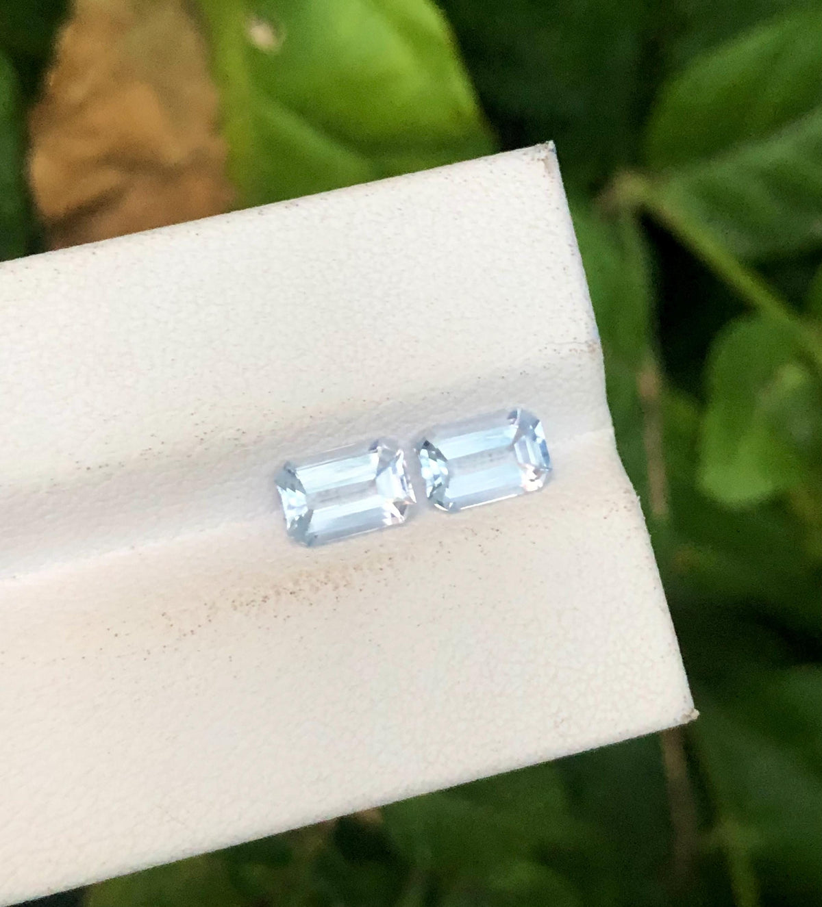 Santa Maria Blue Aquamarine Gemstone Pair: Emerald Cut, 1.75 CT