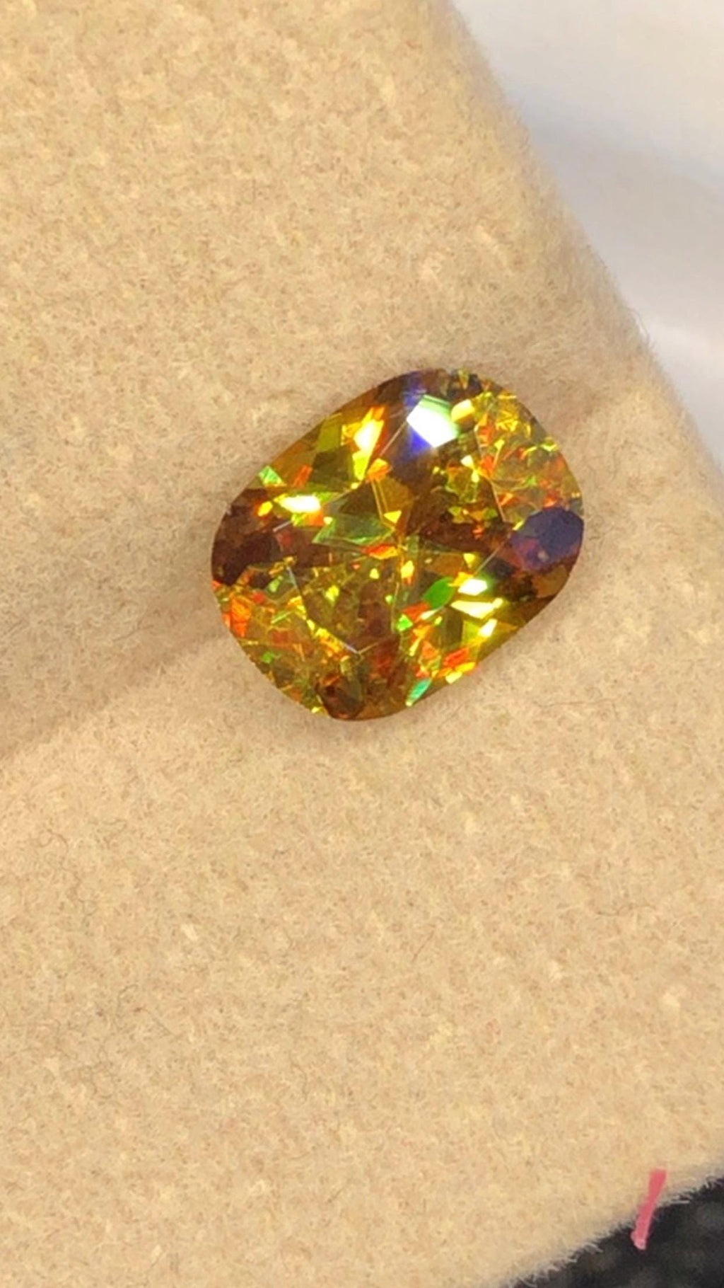 Cushion Cut Sphene Gemstone: 1.75 CT Yellow-Red Titanite, Zagi Mine