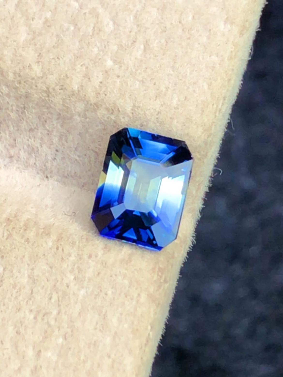 Parti Sapphire 1.14ct Emerald Cut – Bi-Color Gem from Sri Lanka