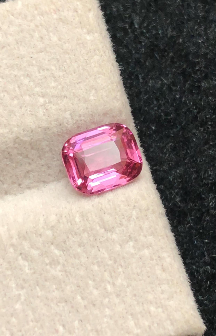 Bubblegum Pink Spinel: 1.10 Carat Cushion Cut Loose Gemstone