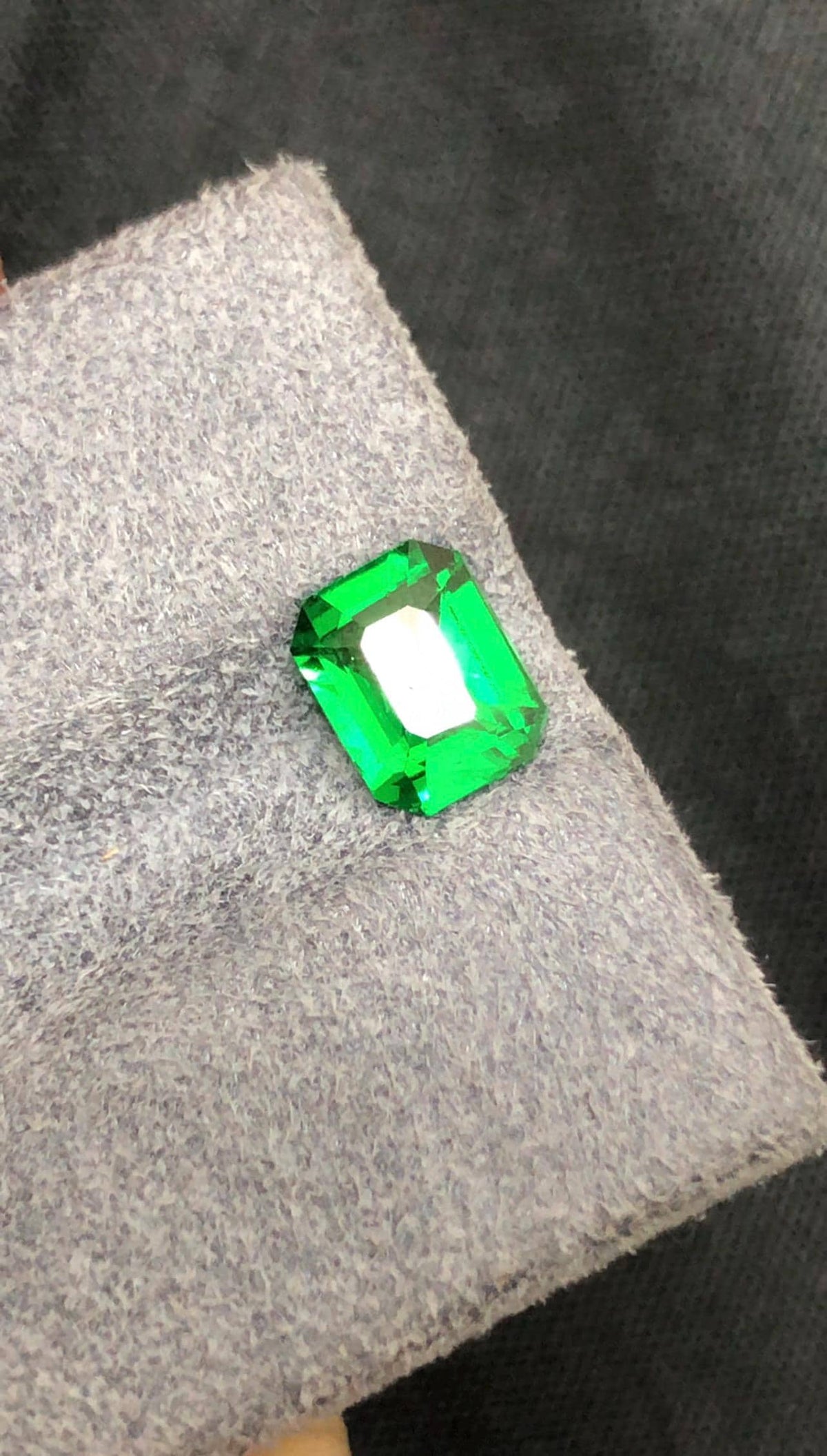 Tsavorite Garnet 1.1ct Emerald Cut Green Gemstone Tanzania Clean Bright Stone