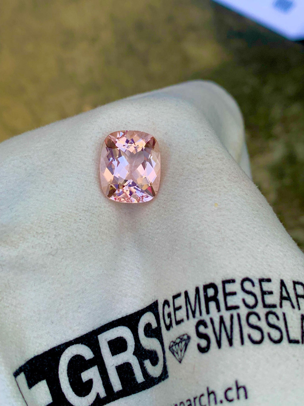 Pink Morganite Gemstone: Cushion Cut, 8.79 CT, Loupe Clean