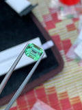 Emerald Cut Green Tourmaline Gemstone: Bluish Green Jewelry Stone, 3.70 CT