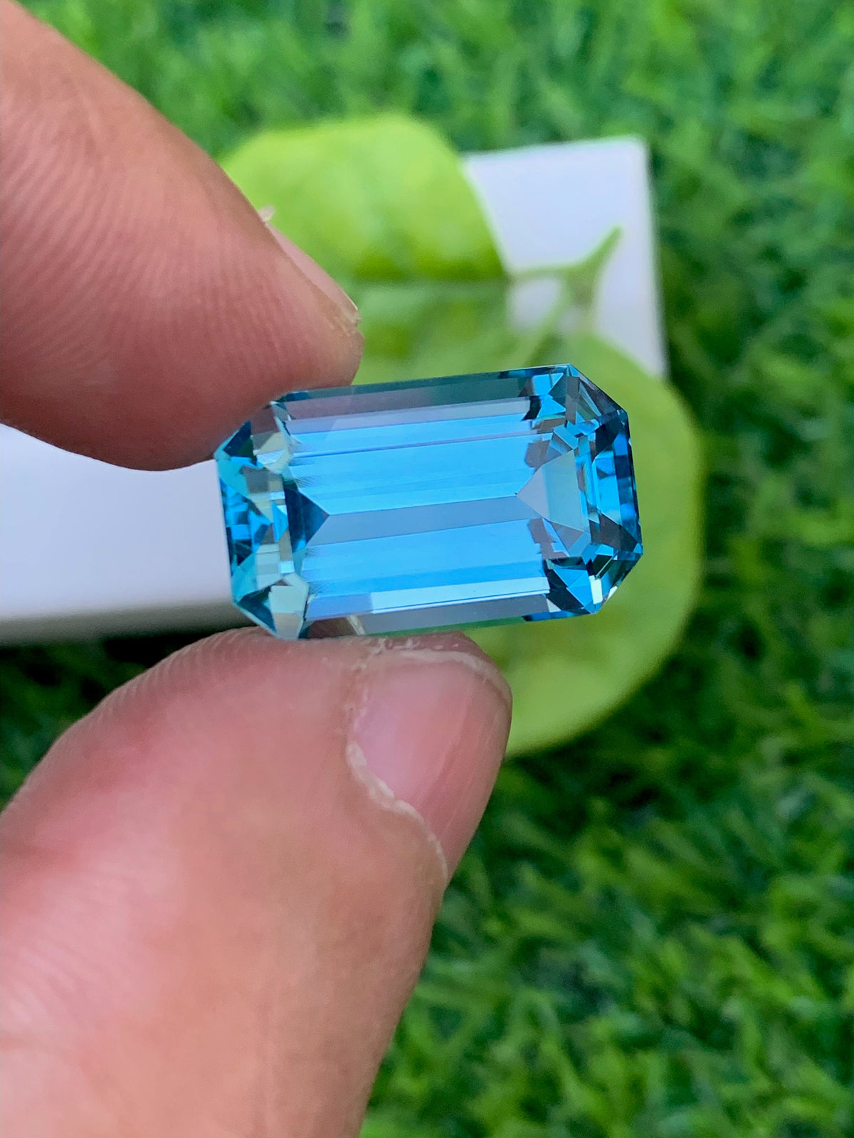 Emerald Cut Swiss Blue Topaz Gemstone: December Birthstone, 17.10 CT