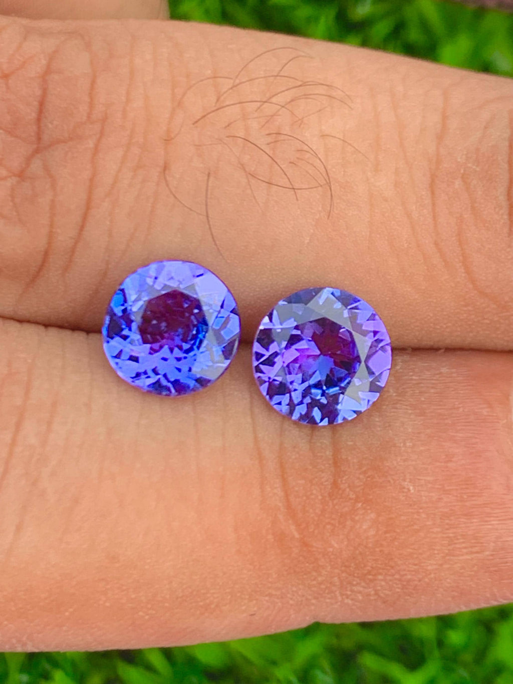 7mm Tanzanite Pair 2.90ct Round Cut Blue  tanzanite Gemstones from Tanzania