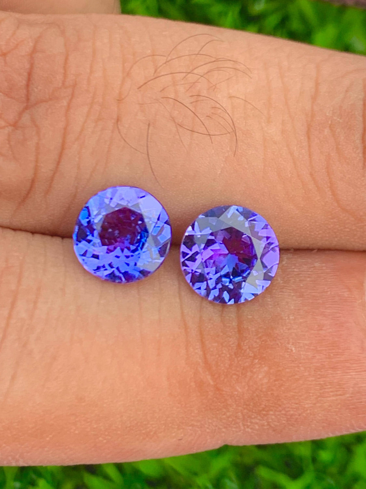 7mm Tanzanite Pair 2.90ct Round Cut Blue  tanzanite Gemstones from Tanzania