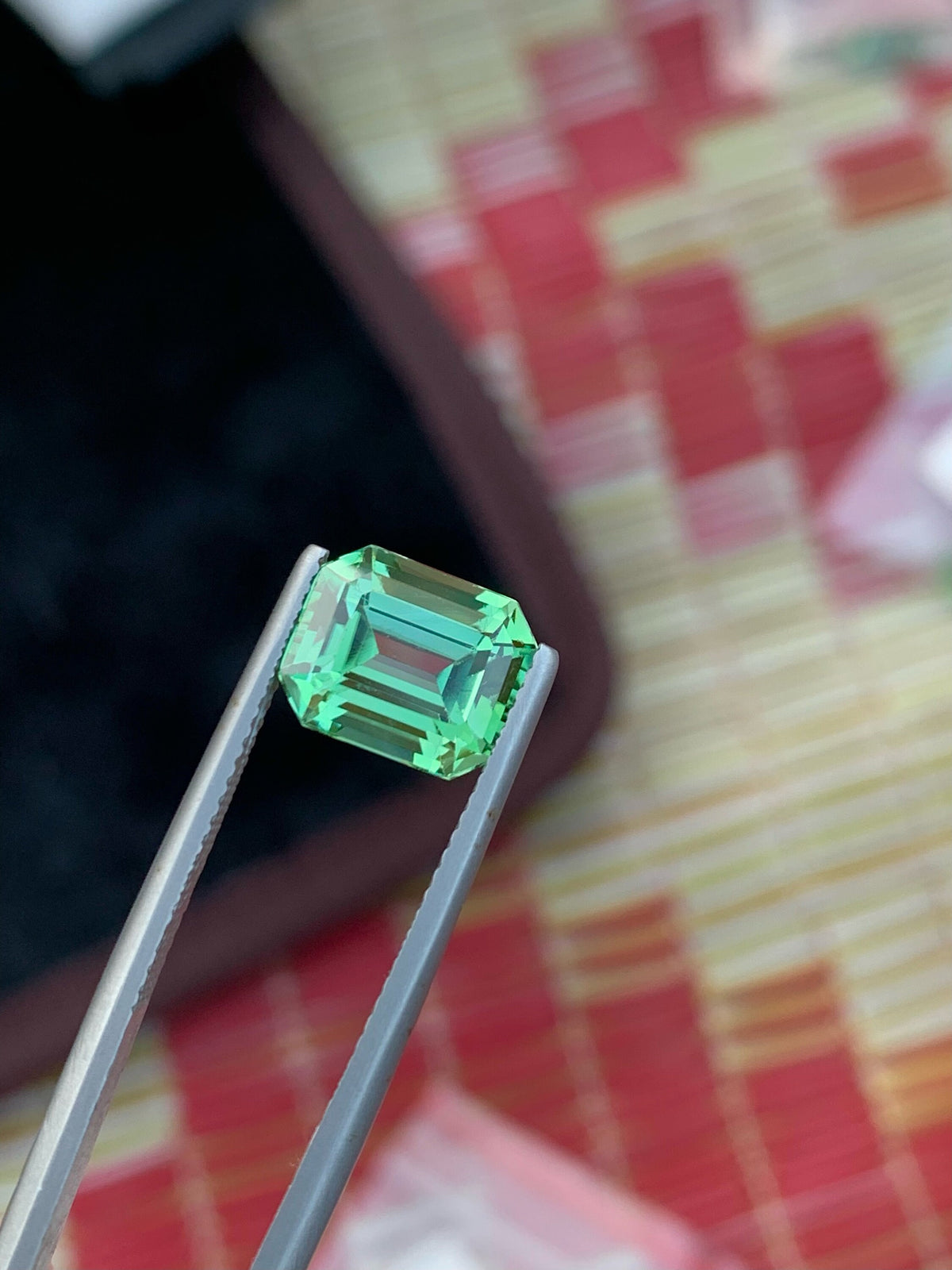 Emerald Cut Green Tourmaline Gemstone: Bluish Green Jewelry Stone, 3.70 CT