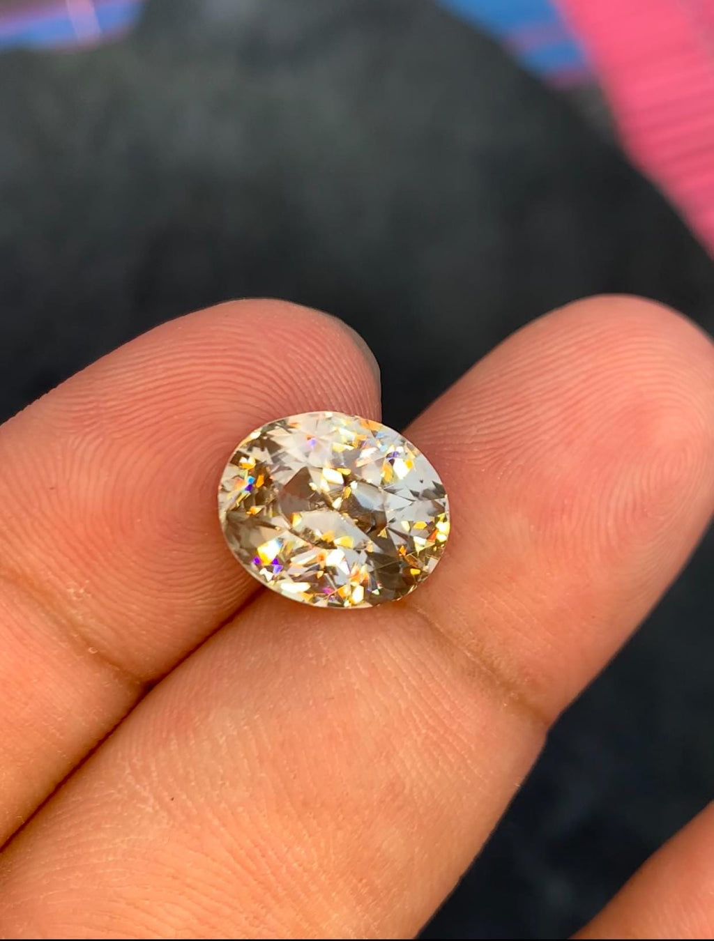 White Zircon 6.65ct Oval Cut Eye-Clean Gemstone from Sri Lanka
