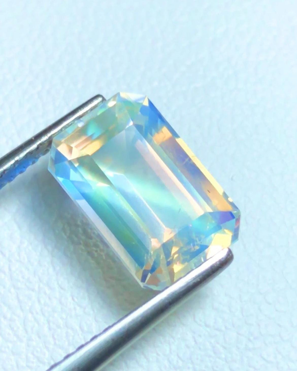 Rainbow Moonstone 3.29ct Emerald Cut Loose Gemstone – Madagascar