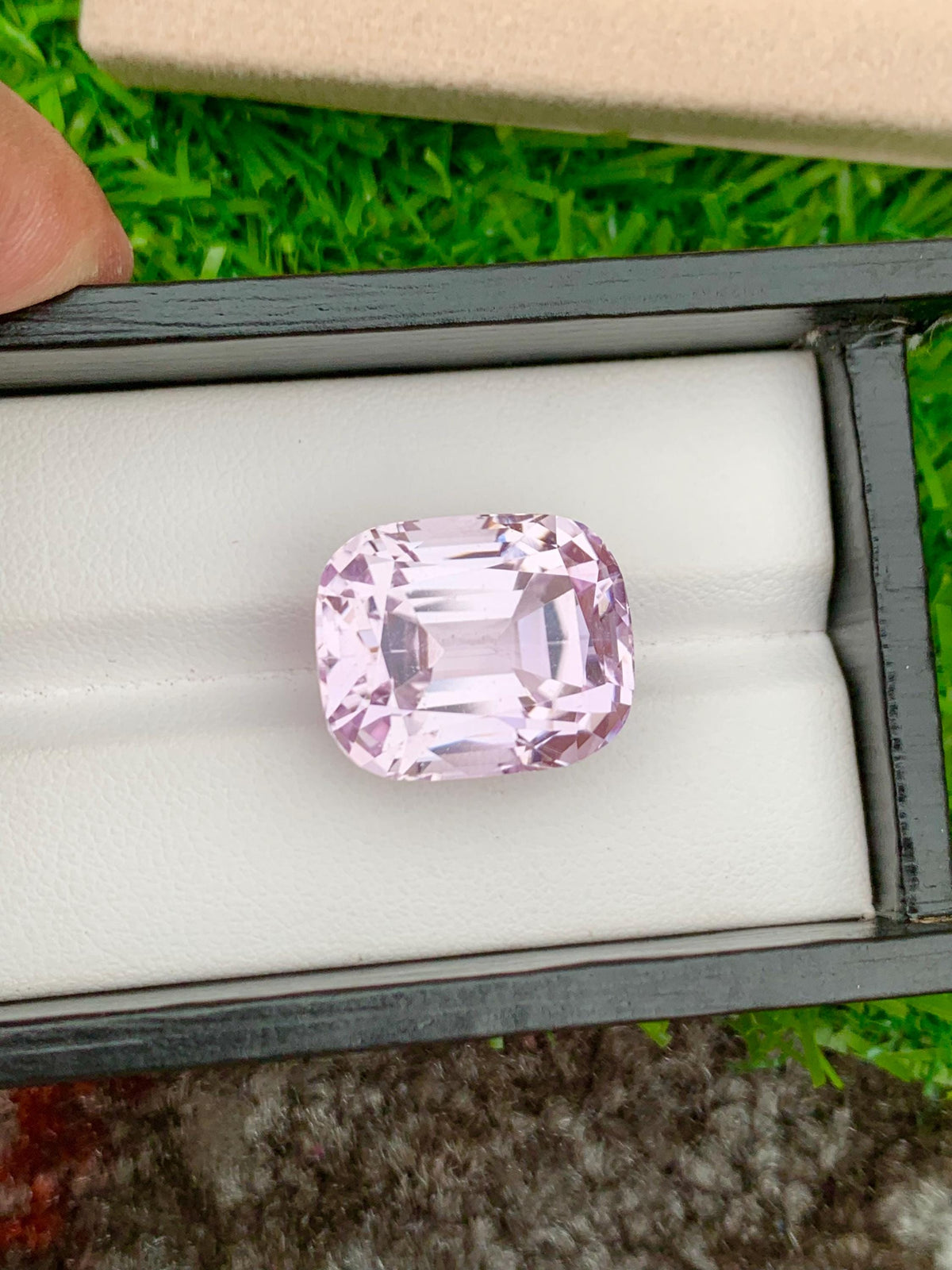 Neon Pink Kunzite Gemstone: 31.20 Carat Cushion Cut