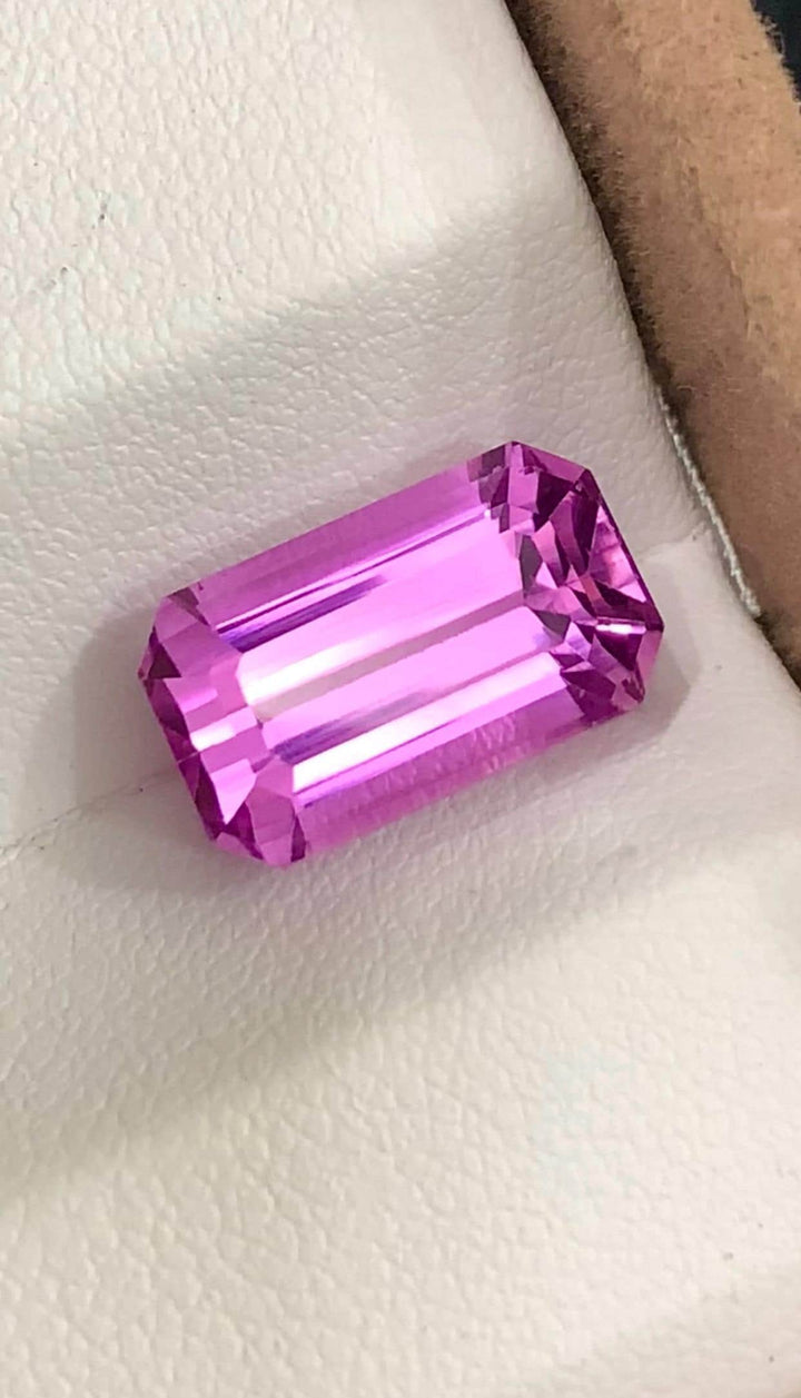 Pink Kunzite 9.60 Carat Emerald Cut Loose Gemstone from Afghanistan