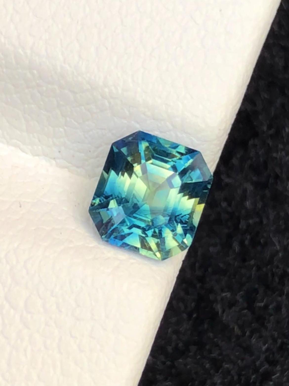Parti Sapphire 1.21ct Octagonal Asscher Cut Madagascar Certified