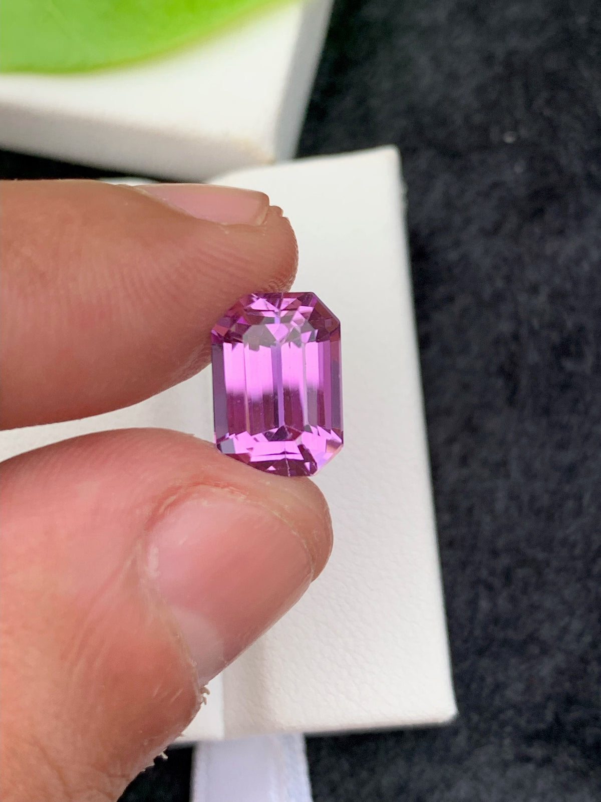 Deep Pink Kunzite Gemstone: 5.55 CT Emerald Cut Spodumene