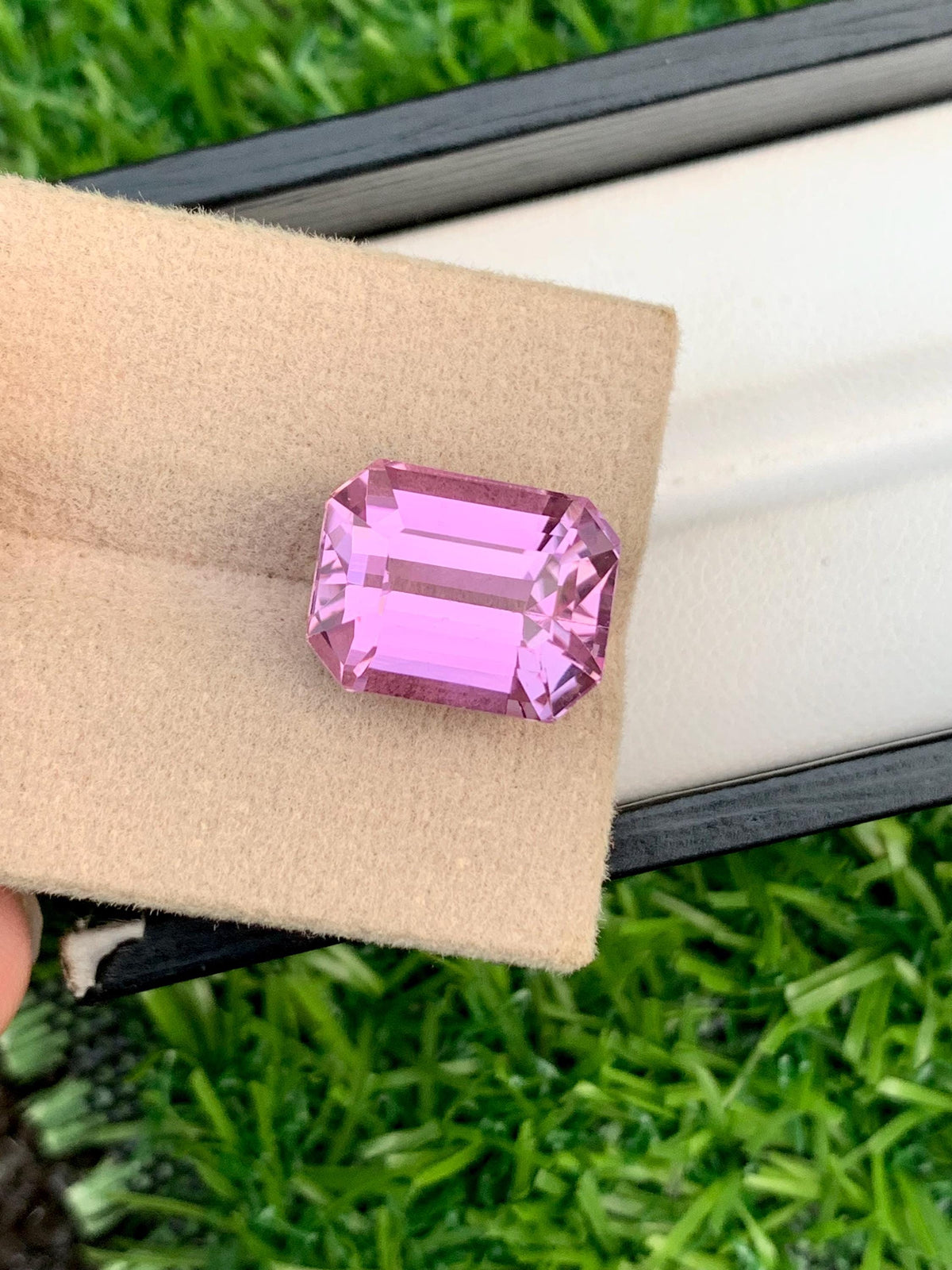 11.95ct Pink Kunzite Gemstone: Emerald Cut Afghan Spodumene