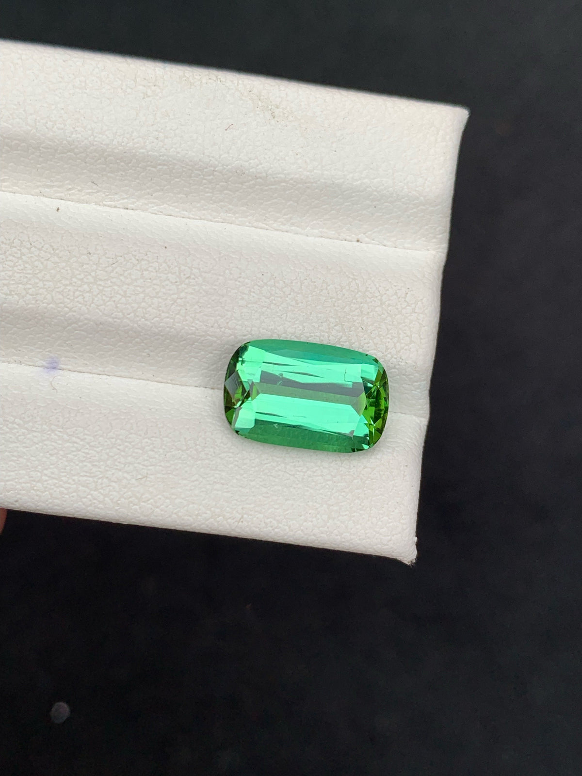 Natural Blue Green Tourmaline Gemstone: Cushion Cut, 3.50 Carat